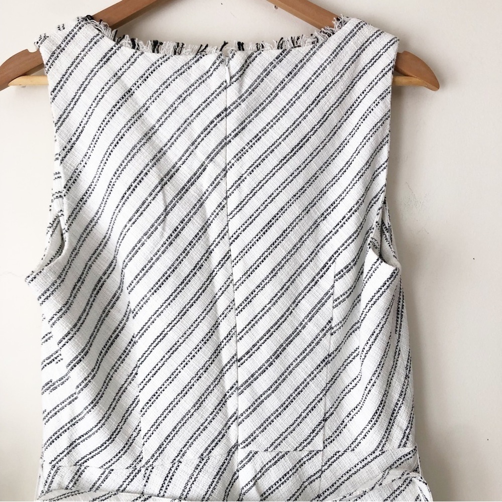 DKNY Cotton Blend Asymmetrical Striped Sleeveless Dress w/ Belt & Pockets Sz 10 - Picture 6 of 15